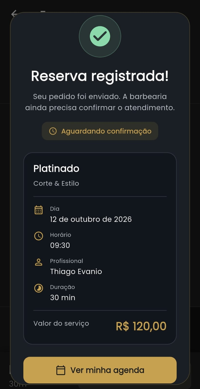 Tela real: Acompanhe o pedido